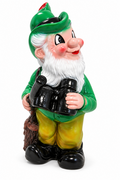 Kunststof tuinkabouter jager met verrekijker (29cm)