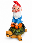 Kunststof tuinkabouter op schildpad  (45cm)
