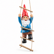 Tuinkabouter aan ladder (35cm)