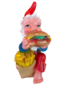Tuinkabouter met hamburger en friet (kunststof) 33 cm