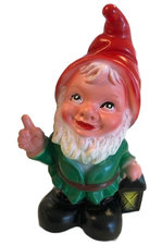 Tuinkabouter met lantaarn (kunststof) 19 cm
