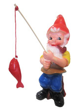 Vijver tuinkabouter met vishengel (kunststof) 45 cm