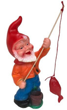 Vissende tuinkabouter met hengel (kunststof) 31 cm