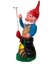 Tuinkabouter met vishengel (kunststof) 44cm