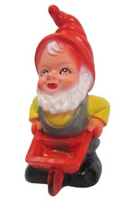 Tuinkabouter met kruiwagentje (kunststof) 20 cm