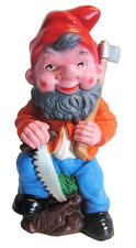 Tuinkabouter houthakker (kunststof) 33 cm