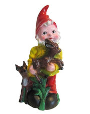 Tuinkabouter met twee reeën (kunststof) 45 cm