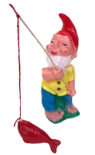Vijver tuinkabouter met vishengel (kunststof) 33cm