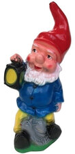Tuinkabouter met lantaarn en slak (kunststof) 35cm