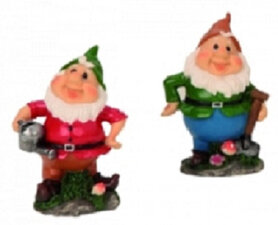 Tuinkabouter rode jas, gieter (9cm)