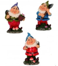 Tuinkabouter blauwe jas, hakbijltje (9cm)