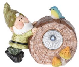 Tuinkabouter solar lamp 9cm (muts groen)