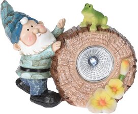 Tuinkabouter solar lamp 9cm (muts blauw)