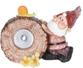 Tuinkabouter solar lamp 9cm (muts rood)