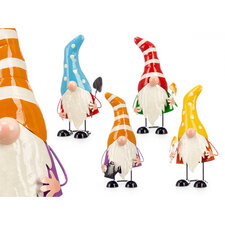 Kabouter met geel/witte muts (Tuindecoratie metaal)