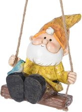 Tuinkabouter op schommel (geel)