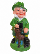 Kunststof tuinkabouter boswachter met hert (32cm)