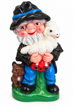 Kunststof tuinkabouter als schaapherder (32cm)