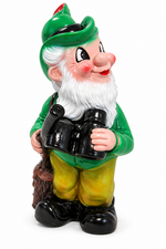 Kunststof tuinkabouter jager met verrekijker (29cm)