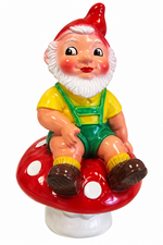 Kunststof tuinkabouter op paddenstoel (34cm)