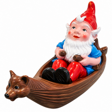Tuinkabouter in boot (kunststof) 51cm