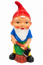 Tuinkabouter met bijl (kunststof) 22 cm