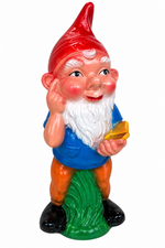 Tuinkabouter met boek (kunststof) 22cm