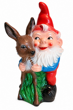 Tuinkabouter met hertje (kunststof) 37cm