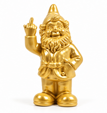 Kabouter middelvinger goud (10cm)