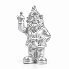 Kabouter middelvinger zilver (10cm)