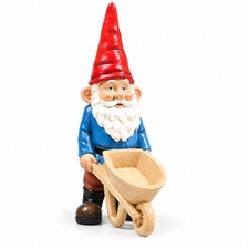 Traditionele tuinkabouter met kruiwagen (30cm)