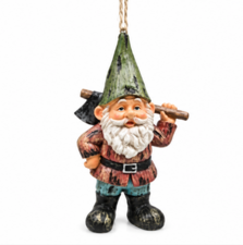 Kleine kabouter bijl hangend aan koord (10cm)
